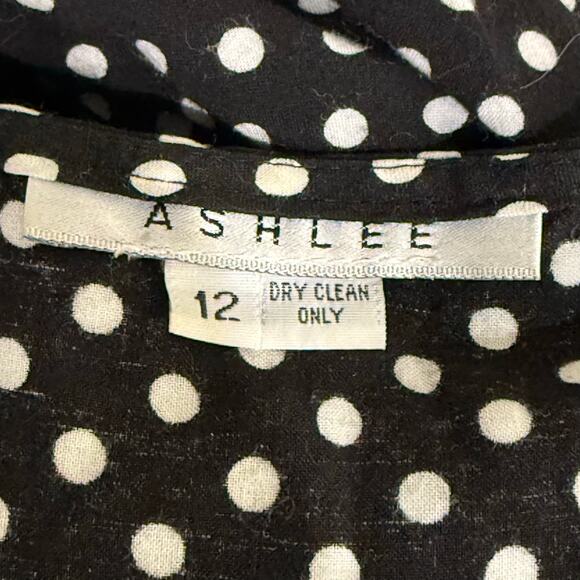 Vtg Black White Polka Dot Wide Leg Jumpsuit Mod Retro Rockabilly Gothabilly XS - Picture 6 of 6